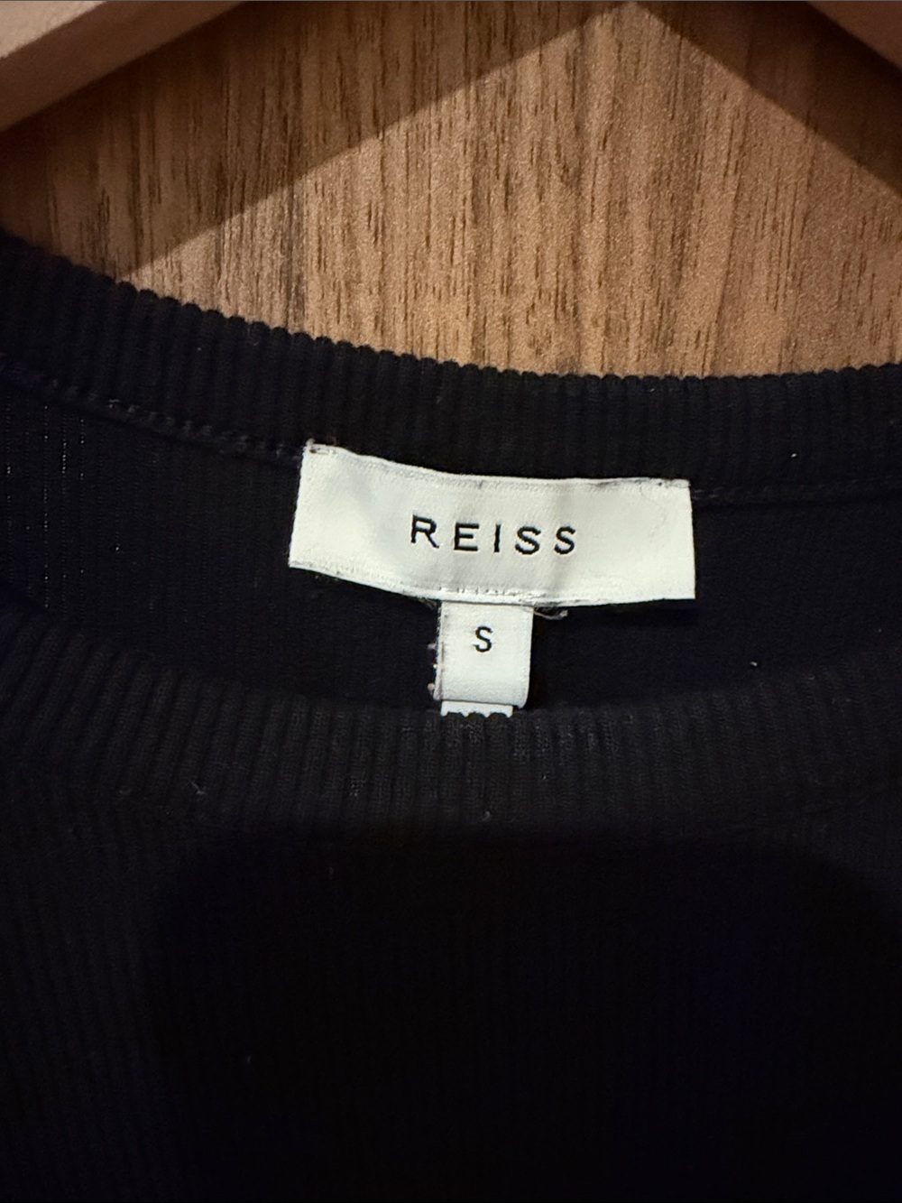 Reiss Black Ribbed High-Neck Tank - Picture 2 of 5